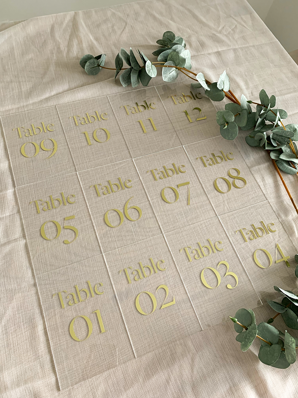 Tischnummer für Hochzeiten auf Acrylglas